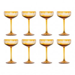 Home Tableware & Barware | Isadora Champagne Saucer Amber - Set of 8 - ZB39574