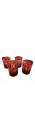 Home Tableware & Barware | Late 19th Century Ruby Panel Cut Crystal Glasses - Set of 4 - DY23812