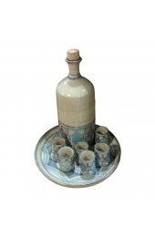 Home Tableware & Barware | Late 20th Century Mexican Tequila Bottle & Shot Glasses Set- 9 Pieces - TY88335
