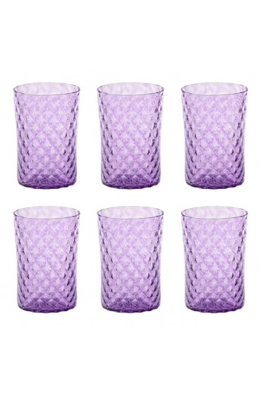 Home Tableware & Barware | Lavender Mandala Drinking Glass, Set of 6 - RI69284