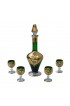 Home Tableware & Barware | Mid 20th Century Bohemian Hand-Enameled Decanter & Glasses - 5 Pieces - DD70612