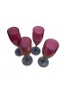 Home Tableware & Barware | Mid Century Cranberry Pink and Amethyst Wine Glasses - Set of Four - YF76051