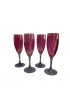 Home Tableware & Barware | Mid Century Cranberry Pink and Amethyst Wine Glasses - Set of Four - YF76051