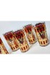 Home Tableware & Barware | Mid-Century Culver Cranberry & Gold Highball Glasses- Set of 5 - PP07982