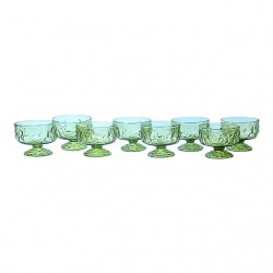 Home Tableware & Barware | Mid-Century Green Bark Champagne Coupes- Set of 8 - BP66513
