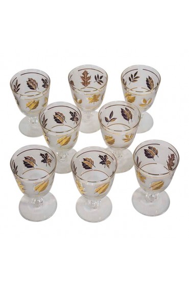 Home Tableware & Barware | Mid-Century Libbey Golden Foliage Glasses - Set of 8 - ET96396