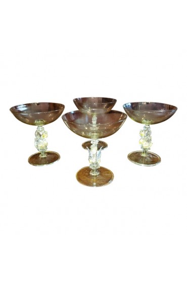 Home Tableware & Barware | Set of 4 Salviati Venetian Swan Flat Champagne Flutes - ZY85355
