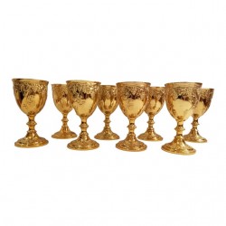 Home Tableware & Barware | Set of 8 Gold Plated Wine Goblets - ZO74459