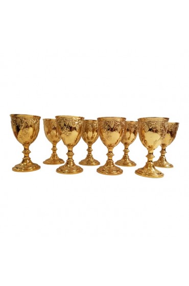 Home Tableware & Barware | Set of 8 Gold Plated Wine Goblets - ZO74459