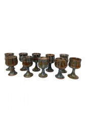 Home Tableware & Barware | Studio Pottery Ceramic Wine or Water Goblets, Signed - Setof 10 - NS37897
