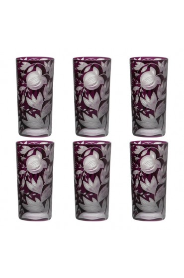 Home Tableware & Barware | Verdure Highball Glasses, Set of 6, Purple - DH83874