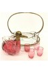 Home Tableware & Barware | Vintage Art Deco Cranberry Art Glass Duck Decanter Set - BK76216