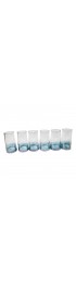 Home Tableware & Barware | Vintage Blown Glass Tumblers With Iridescent Periwinkle Base- Set of 6 - OF07834