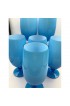 Home Tableware & Barware | Vintage Carlo Moretti Italy Turquoise Cased Glass Goblets Glasses - Set of 6 - YZ92394