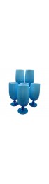 Home Tableware & Barware | Vintage Carlo Moretti Italy Turquoise Cased Glass Goblets Glasses - Set of 6 - YZ92394