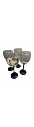 Home Tableware & Barware | Vintage Cobalt Stemmed Wine Glasses - Set of 4 - FD09348