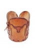 Home Tableware & Barware | Vintage Custom Longhorn Leather Koozies & Glasses With Cattle Brands- Set of 4 - XC69459