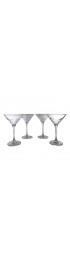 Home Tableware & Barware | Vintage Cut & Etched Blown Glass Martini Cocktail Glasses- Set of 4 - DS46212