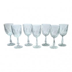 Home Tableware & Barware | Vintage Cut Glass Crystal Goblets- Set of 7 - LD60964