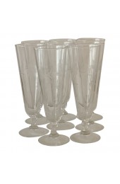Home Tableware & Barware | Vintage Etched Pilsner Flute Glasses - Set of 8 - KY75748
