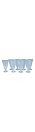 Home Tableware & Barware | Vintage Fostoria Romance Etched Glass Footed Juice Glasses With Flowers & Ribbon Design - 8 Pieces - FV81218