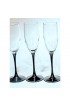 Home Tableware & Barware | Vintage French Black Stemmed Champagne Flutes- Set of 8 - CG03972