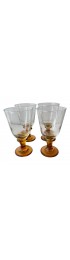 Home Tableware & Barware | Vintage Glass Amber Water Goblets - Set of 4 - MG07714