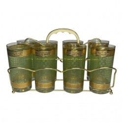 Home Tableware & Barware | Vintage Glasses With Caddy- 9 Pieces - IP79006