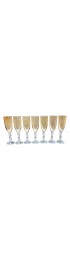 Home Tableware & Barware | Vintage Golden Crystal Champagne Flutes - Set of 7 - ZZ47237