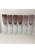 Home Tableware & Barware | Vintage Hollywood Regency Amethyst Cut to Clear Champagne Flutes - Set of 6 - XF68824