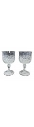 Home Tableware & Barware | Vintage Indiana Glass Clear Diamond Point Wine Glasses- a Pair - QY10026