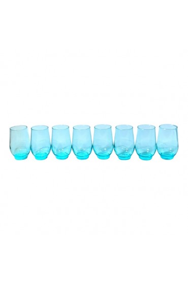 Home Tableware & Barware | Vintage Laser Blue Stemless Wine Glasses- Set of 8 - SJ38526