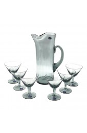 Home Tableware & Barware | Vintage Mid-Century Swedish Modern Björkshult Glass Martini Cocktail Set- 7 Pieces - YH71243