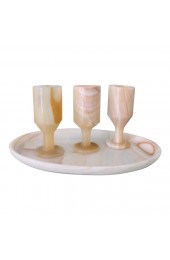 Home Tableware & Barware | Vintage Stone Shot Glasses With Tray, 4 Pieces - SG93719