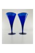 Home Tableware & Barware | 1940s Cobalt Blue Art Deco Martini Glasses with Silver Overlay- a Pair - OO03712