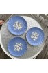 Home Tableware & Barware | 1940s Harker Pottery Tiff Blue Cameoware Coupe Salad Plates- Set of 3 - EN40260
