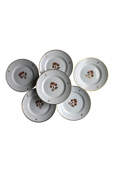 Home Tableware & Barware | 1950s Royal Copenhagen Brown Iris Dinner Plates - Set of 6 - GG81223
