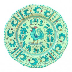Home Tableware & Barware | 1960s Mid-Century Singing Rooster Yellow Italian Pottery Plate - LR74387