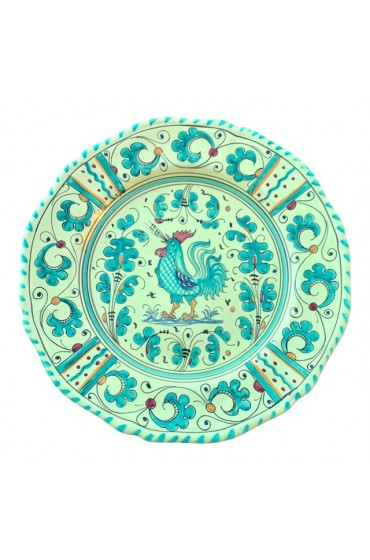 Home Tableware & Barware | 1960s Mid-Century Singing Rooster Yellow Italian Pottery Plate - LR74387
