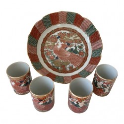 Home Tableware & Barware | 1970s Arita Imari Peacock Japanese China Set- 5 Pieces - HO00137