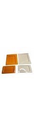 Home Tableware & Barware | 1990s Carine Tontini Paris Rectangular Orange & Cream Plates- Set of 4 - WJ76104