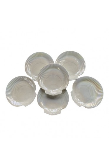 Home Tableware & Barware | 1990s Wedgwood Bone China Nautilus Lustre Plates- Set of 6 - HR19534