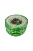 Home Tableware & Barware | 19th C. English Majolica Green Rimmed Round Begonia Plate - FA63337