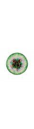 Home Tableware & Barware | 19th C. English Majolica Green Rimmed Round Begonia Plate - FA63337