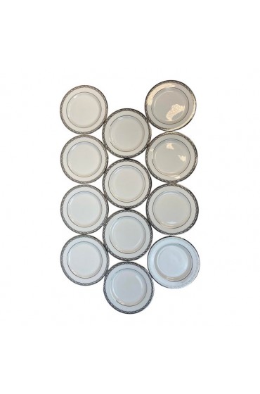 Home Tableware & Barware | 2000s Lenox Serpentine Platinum Bread & Butter Plates - Set of 12 - MI85934