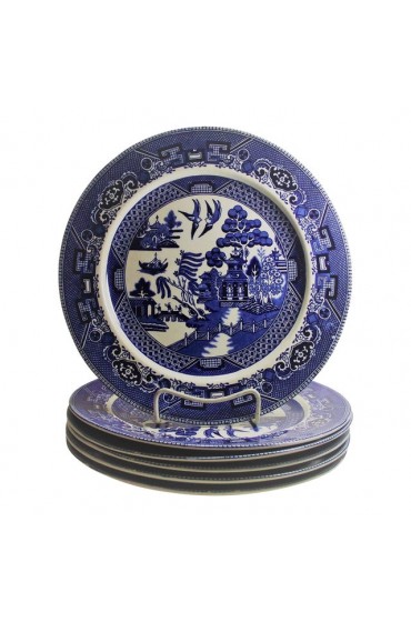 Home Tableware & Barware | Antique 1918 Buffalo Pottery Semi-Vitreous Blue Willow Dinner Plates - Set of 10 - OM75364