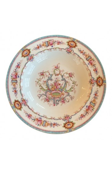 Home Tableware & Barware | Antique English Cauldon Souvenir Turquoise Large Shallow Bowls- Set of 6 - VM03733