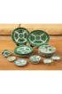 Home Tableware & Barware | Collection of Chinese Export Green and White Porcelain Plates + Teacups - XG67572