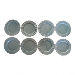 Home Tableware & Barware | Contemporary Faianca Subtil Hand-Thrown Flutted Aqua Plates- Set of 8 - SH40093
