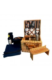 Home Tableware & Barware | Contemporary Windsor Luxury Picnic Basket with Service for Two- 24 Pieces - YL98523